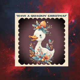 Have a Quackin' Christmas Duck Whimsical Naughty Sticker