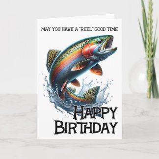 Have A Reel Good Birthday Card With Trout Kaart