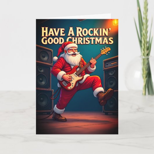 Have A Rockin' Good Christmas Folded Greeting Card Kaart (Voorkant)