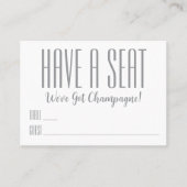 "Have a Seat" Aangepaste Bericht bruiloft Plaatskaartje (Voorkant)