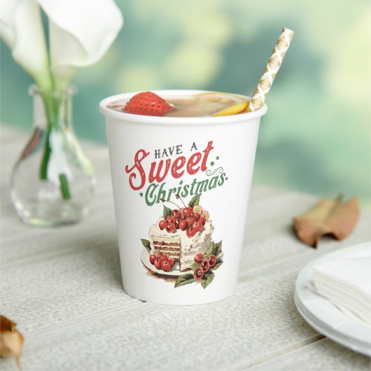  "Have a Sweet Christmas" Vakantie Papieren Bekers (Insitu)