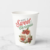  "Have a Sweet Christmas" Vakantie Papieren Bekers (Achterkant)
