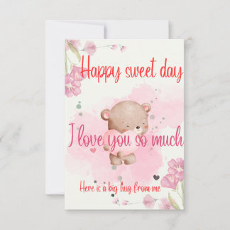 Have a Sweet Day My Love – Romantic Pink Greeting  Bedankkaart