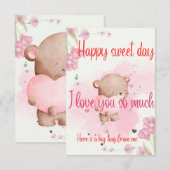 Have a Sweet Day My Love – Romantic Pink Greeting  Bedankkaart (Voorkant / Achterkant)