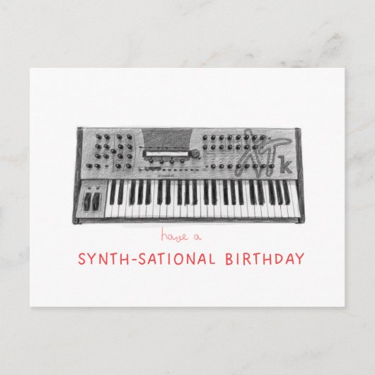 Have a synth-sational birthday- waldorf microwave briefkaart (Voorkant)