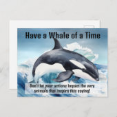 "Have a Whale of a Time" Pivotal Idiom with Orca Briefkaart (Voorkant / Achterkant)