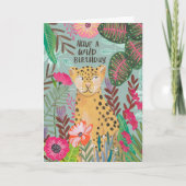 Have a Wild Birthday Leopard Jungle Floral Card Kaart (Voorkant)