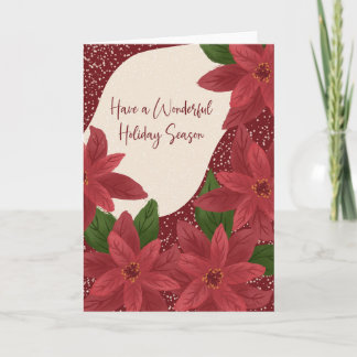 Have a Wonderful Holiday Season Poinsettias Feestdagen Kaart
