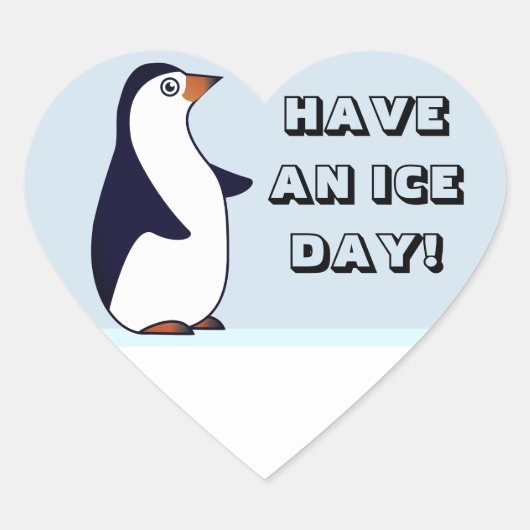 HaVe aN Cie DAy! Pinguïn Hart Sticker (Voorkant)