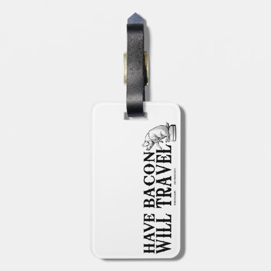 Have Bacon Will Travel Bagagelabel (Achterkant verticaal)