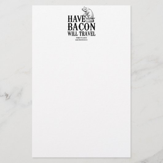 Have Bacon Will Travel Briefpapier (Voorkant)