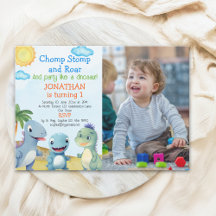 Have fun like a Dinosaur, Birthday boy with photo