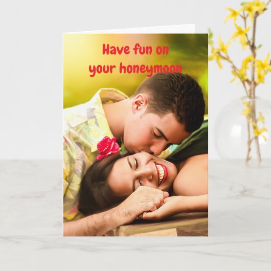 Have fun on your honeymoon. kaart (Gele Bloem)
