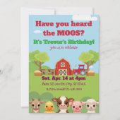 Have you heard the Moos, Barnyard animal Birthday Kaart (Voorkant)