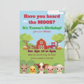 Have you heard the Moos, Barnyard animal Birthday Kaart (Staand voorkant)