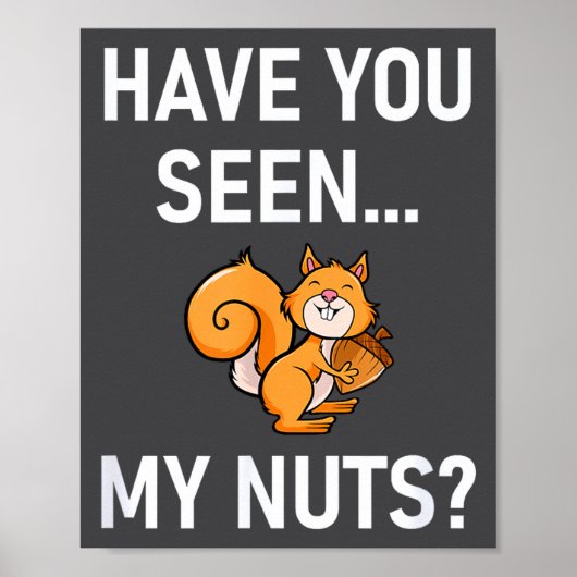 Have You Seen My Nuts, Squirrel Pun Funny, Jokes, Poster (Voorkant)