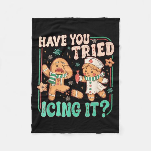 Have You Tried Icing It _ Funny Gingerbread Christ Fleece Deken (Voorkant)