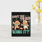 Have You Tried Icing It _ Funny Gingerbread Christ Kaart (Gele Bloem)