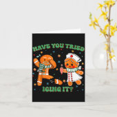 Have You Tried Icing It Funny Gingerbread Rn Nurse Kaart (Gele Bloem)