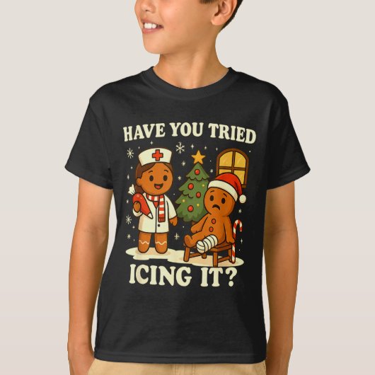 Have You Tried Icing It Gingerbread Christmas  T-shirt (Voorkant)