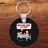 Have You Tried Icing It Gingerbread Funny Nurse Ch Sleutelhanger (Voorkant)