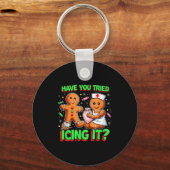 Have You Tried Icing It Gingerbread Icu Nurse Chri Sleutelhanger (Voorkant)
