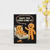 Have You Tried Icing It Gingerbread Nurse Christma Kaart (Gele Bloem)
