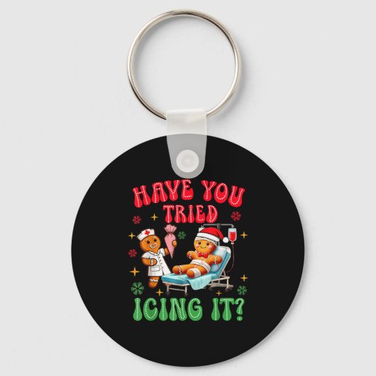 Have You Tried Icings It Gingerbread Nurse Christm Sleutelhanger (Voorkant)