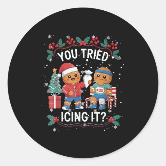 Have You Tried Icings It Gingerbread Runner Team C Ronde Sticker (Voorkant)