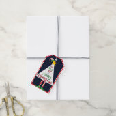 "Have Your Elf a Merry Christmas" Geometrisch plez Cadeaulabel (Met Touw)