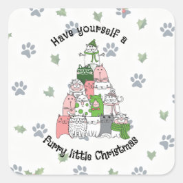 Have yourself a Furry Little Christmas! Vierkante Sticker