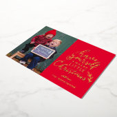 Have Yourself A Merry Christmas Family Photo Folie Feestdagenkaart (Gedraaid)