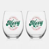 Have Yourself A Merry Little Christmas Wijnglas Zonder Voet (Voorkant)