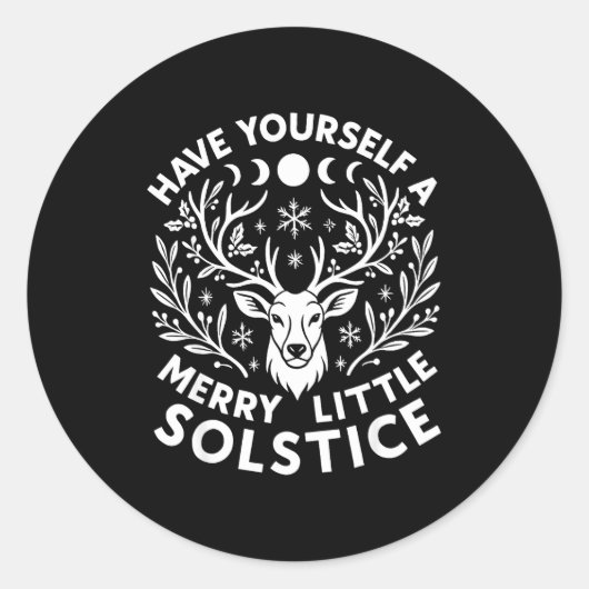 Have Yourself A Merry Little Solstice Christmas Pa Ronde Sticker (Voorkant)