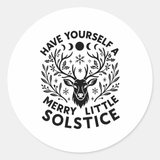 Have Yourself A Merry Little Solstice Christmas Pa Ronde Sticker (Voorkant)