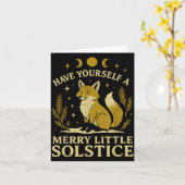 Have Yourself A Merry Little Solstice Fox Mystic  Kaart (Gele Bloem)