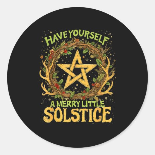 Have Yourself A Merry Little Solstice Quote  Ronde Sticker (Voorkant)