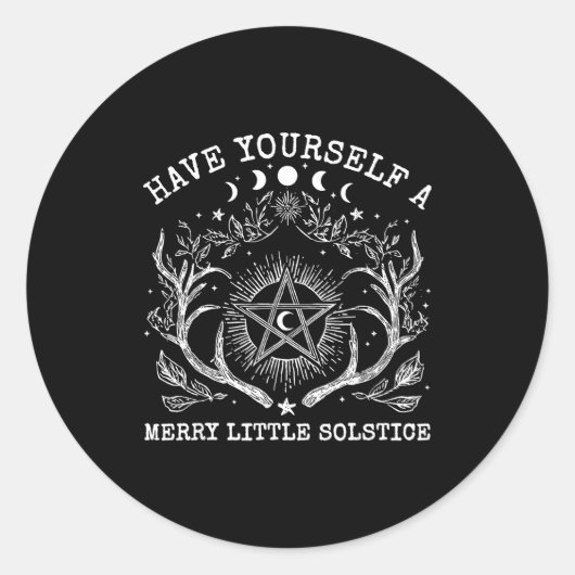 Have Yourself A Merry Little Solstice  Ronde Sticker (Voorkant)