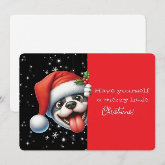 Have Yourself  Merry Little Christmas Grinning Dog (Voorkant / Achterkant)