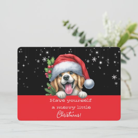 Have Yourself  Merry Little Christmas Grinning Dog (Staand voorkant)