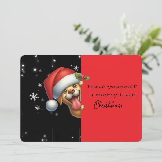 Have Yourself  Merry Little Christmas Grinning Dog (Staand voorkant)