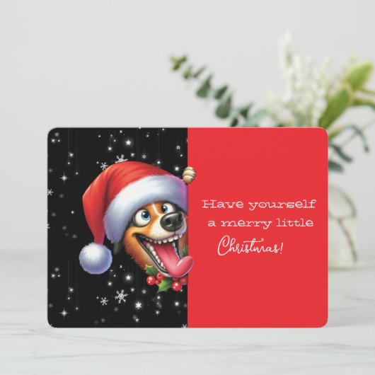 Have Yourself  Merry Little Christmas Grinning Dog (Staand voorkant)