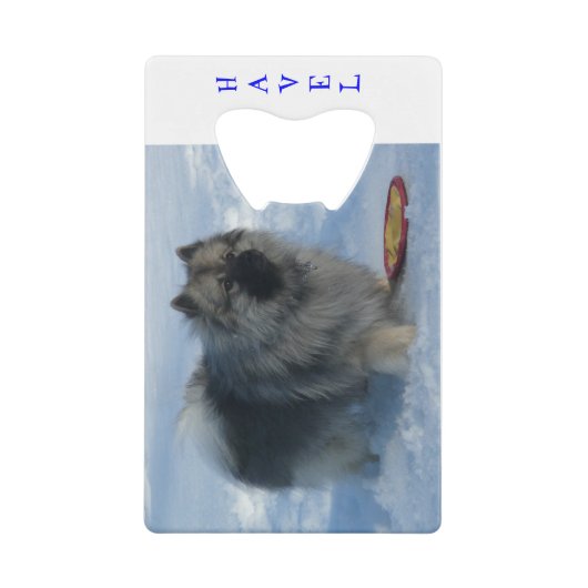 Havel: "Heb er een op mij!" Creditcardflesopening Creditkaart Flessenopener (Voorkant)