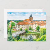 Havelberg stadscentrum aquarell havelland feestdagenkaart (Voorkant / Achterkant)