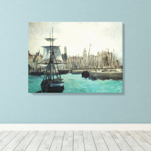 Haven bij Calais door Manet, Vintage Impressionism Canvas Afdruk