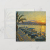Haven bij Zonsondergang Aquarel Uitnodiging (Voorkant / Achterkant)