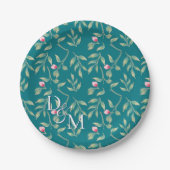 Haven Blauwe Bloemen Papieren Borden Papieren Bordje (Voorkant)