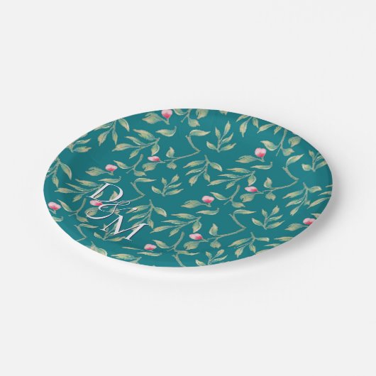 Haven Blauwe Bloemen Papieren Borden Papieren Bordje (Gekanteld)