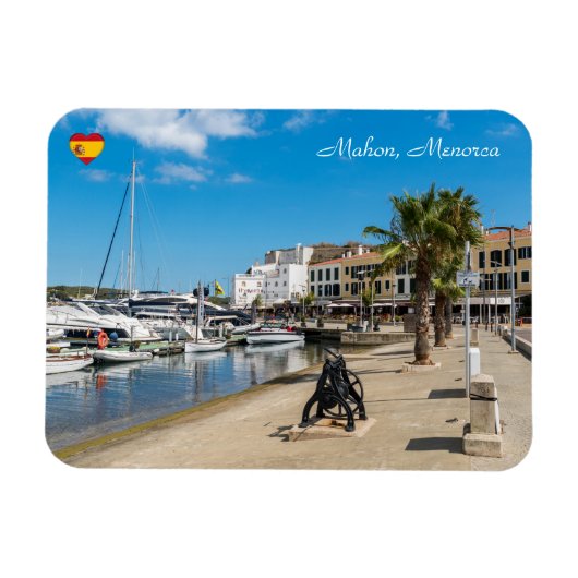Haven en Paseo Marítimo van Mahon - Menorca, Spanj Magneet (Horizontaal)