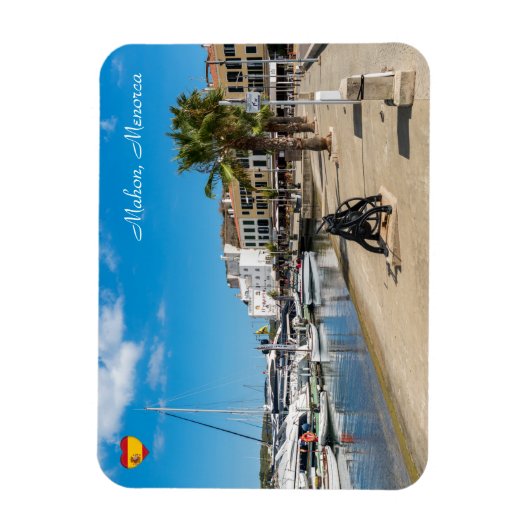 Haven en promenade van Mahon - Menorca, Spanje Magneet (Verticaal)